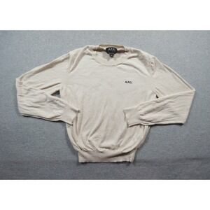 A.P.C. Sweater Womens XSmall Beige Knit Long Sleeve Crewneck Minimalist Ladies